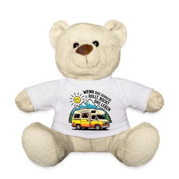 Wohnmobil Spruch – Das Leben rockt Camping Humor - Teddy - Weiß - Vorne