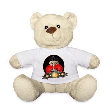 Boxender Schimpanse – Lustiges Champion Motiv - Teddy - Weiß - Vorne