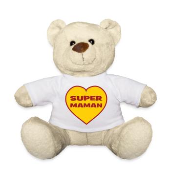 Super Mom - Mother's Day - Teddy Bear - white - Front