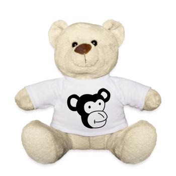 Cute Monkey – Jungle & Animal Lover Design - Teddy Bear - white - Front