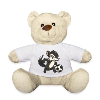 Stinktier mit Fußball Cartoon - Teddy - Weiß - Vorne