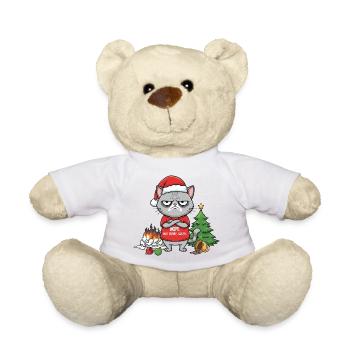 Le sombre chat de Noël refuse le Père Noël - Nounours - blanc - Devant