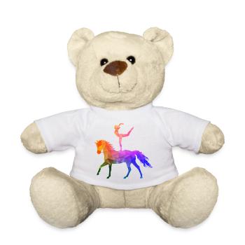 Voltigieren Akrobatik Reitsport Reiten Pferd bunt  - Teddy - Weiß - Vorne