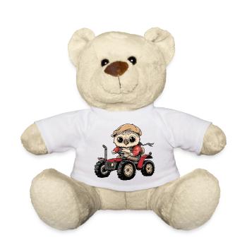 Eule Traktor Farmer - Teddy - Weiß - Vorne