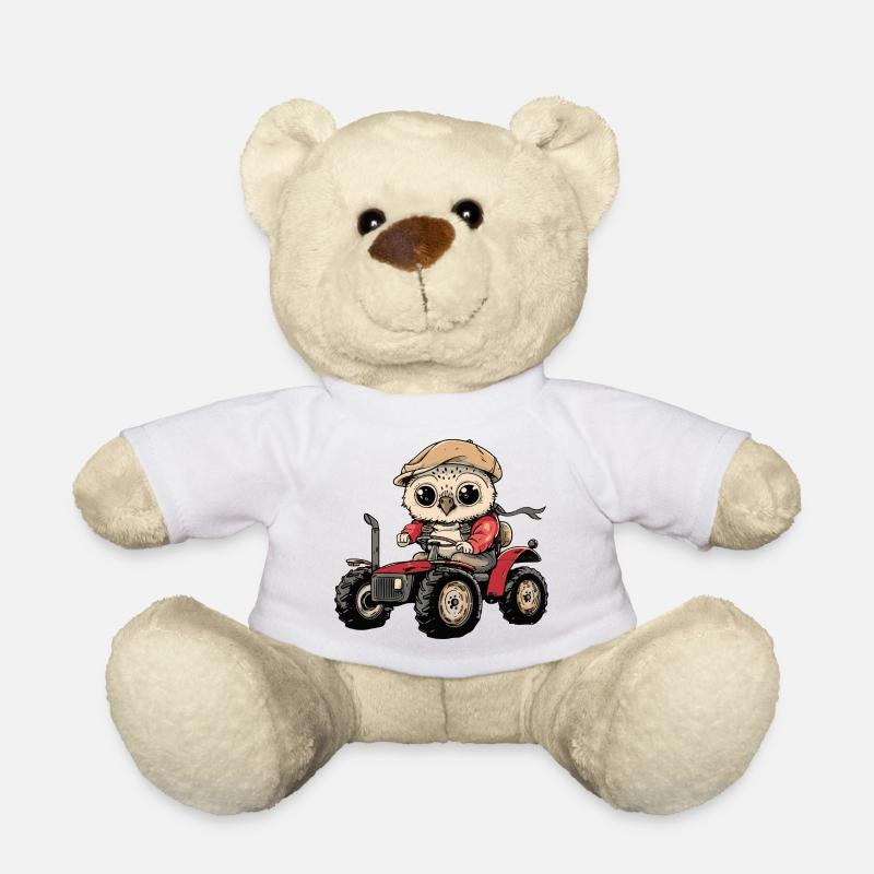 Eule Traktor Farmer - Teddy - Weiß