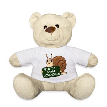 Escargot drôle, je suis là, je peux dire - Nounours - blanc - Devant