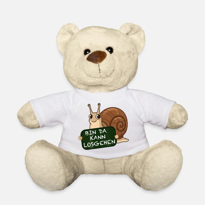Escargot drôle, je suis là, je peux dire - Nounours - blanc