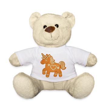 Cute gingerbread unicorn for winter moments - Teddy Bear - white - Front