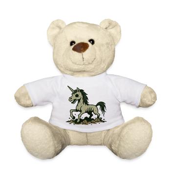 Licorne zombie s’élevant de la Terre Sombre - Nounours - blanc - Devant