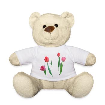 Tulips - Teddy Bear - white - Front