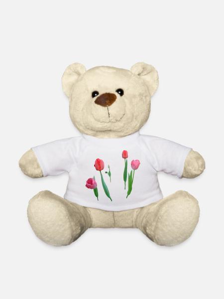 Tulips - Teddy Bear - white