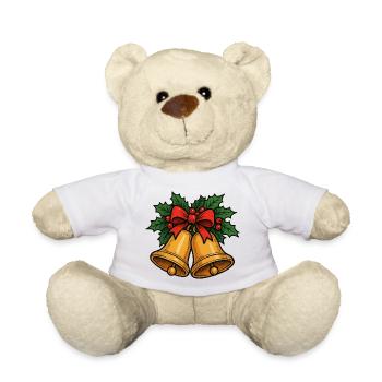 Weihnachtsglocken Schleife - Teddy - Weiß - Vorne