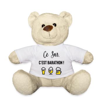Heute Abend ist ein Barathon! - Teddy - Weiß - Vorne