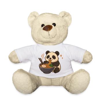 Panda aux nouilles, ramen, kawaii panda - Nounours - blanc - Devant