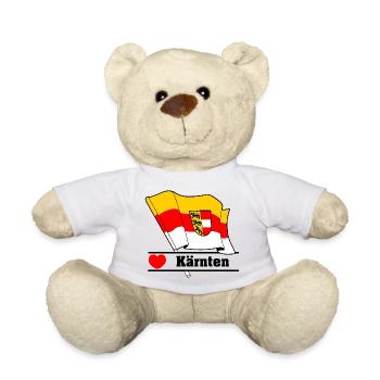 Carinthia County Flag with Heart - Teddy Bear - white - Front