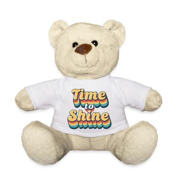 Time to Shine Retro Rainbow - Teddy Bear - white - Front