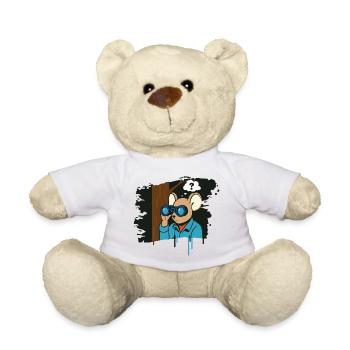 Curious mouse with binoculars in comic style - Teddy Bear - white - Front