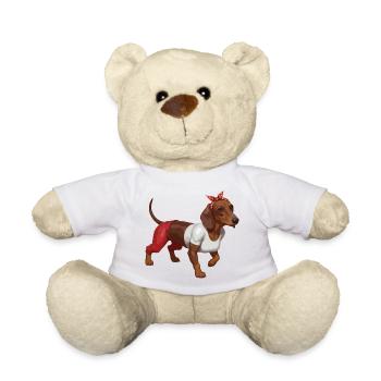 Dackel, Pinup-Dackel, - Teddy - Weiß - Vorne
