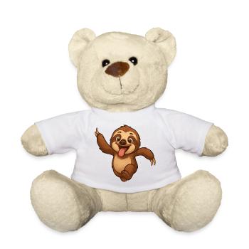 Sloth Friendship Race Funny - Teddy Bear - white - Front