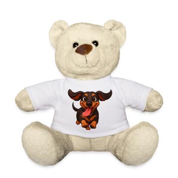 Dachshund joy, race, best friend, owner - Teddy Bear - white - Front