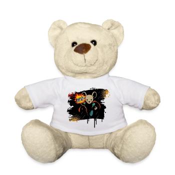 Superhero Mouse BAM Comic Action Cartoon Motif - Teddy Bear - white - Front