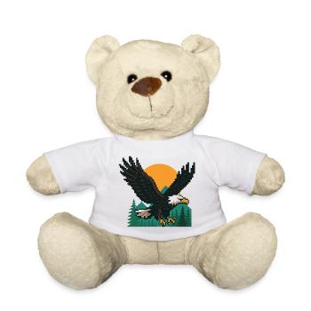 Eagle Pixel – Sunset in the mountains - Teddy Bear - white - Front