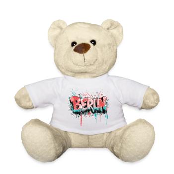 Berlin Graffiti Police Street Art Style Urbain - Nounours - blanc - Devant
