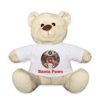 Weihnachtskatze – Santa Paws - Teddy - Weiß - Vorne