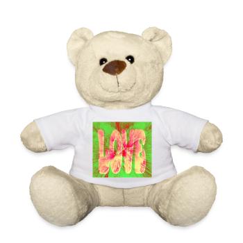 Love Neon Tie Dye - Teddy Bear - white - Front