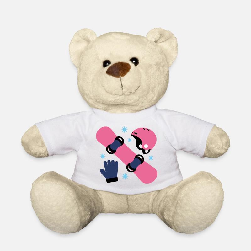 Glam Skate Pink and Blue Helmet - Teddy Bear - white