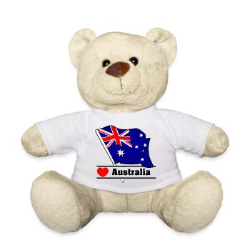 Australia Heartbeat Flag - Teddy Bear - white - Front