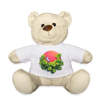 Moonlight Bunny in Leaf Forest - Teddy Bear - white - Front