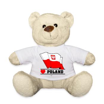 Poland Flag with Heart - Teddy Bear - white - Front