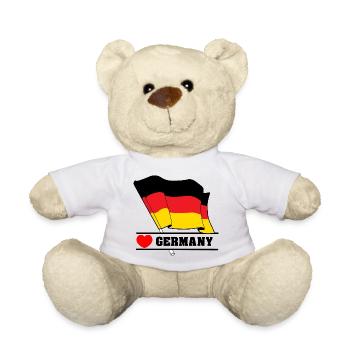 Deutsche Flagge mit Herz - Teddy - Weiß - Vorne