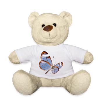 Conception transparente papillon Glasswing - Nounours - blanc - Devant