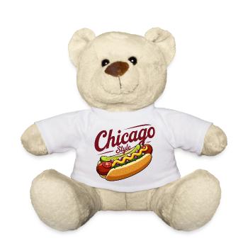 Chicago Style Hot Dog Classic Food Design - Teddy Bear - white - Front