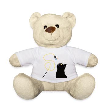 Katze mit Spielzeugangel - Teddy - Weiß - Vorne