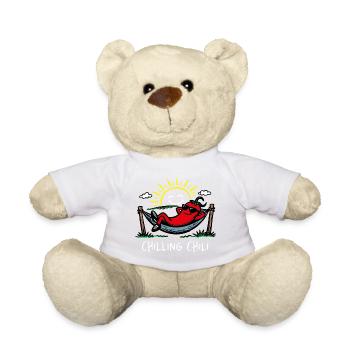Chilling Chili Funny Pun Chilling Chilli - Teddy Bear - white - Front