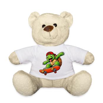 Skateboarding Turtle Mascot Cartoon - Teddy Bear - white - Front