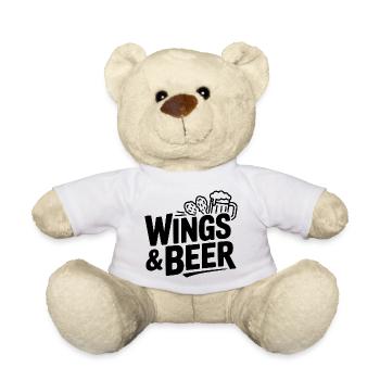 Ailes et bière - Nounours - blanc - Devant