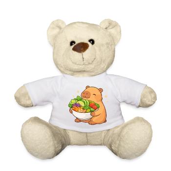 Capybara potelé avec bol de salade - Nounours - blanc - Devant