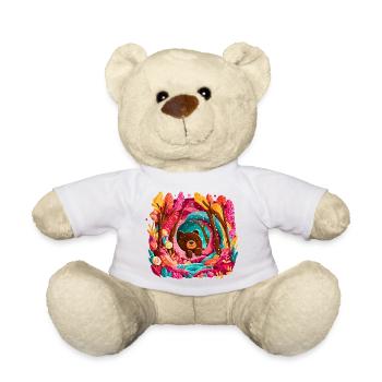 Bear in the magical color forest - Teddy Bear - white - Front