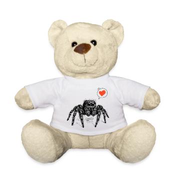 Springspinne mit Herz - Teddy - Weiß - Vorne