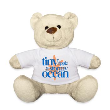 Tiny ripple in a stormy ocean (coral background) - Teddy - Weiß - Vorne