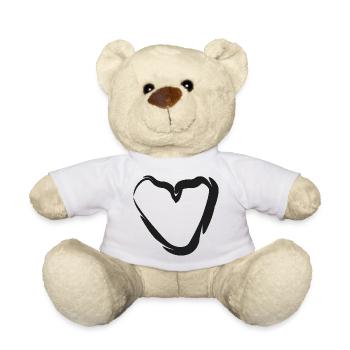 Hand-drawn heart motif - Teddy Bear - white - Front