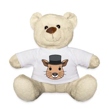 Cartoon de capybara avec haut-de-forme - Nounours - blanc - Devant
