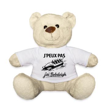 Je peux pas j’ai bobsleigh – Humour sport d’hiver - Nounours - blanc - Devant