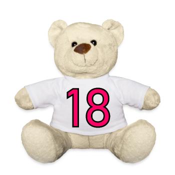 18. 18 JAHRE ALT. 18-JÄHRIGES JUBILÄUM. 18. GEBURTSTAG. - Teddy - Weiß - Vorne