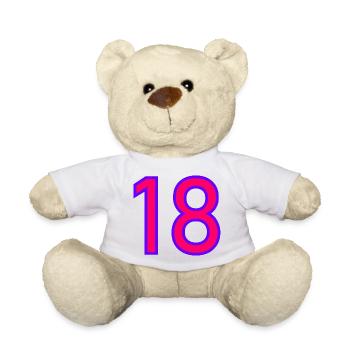 18. 18 JAHRE ALT. 18-JÄHRIGES JUBILÄUM. 18. GEBURTSTAG. - Teddy - Weiß - Vorne