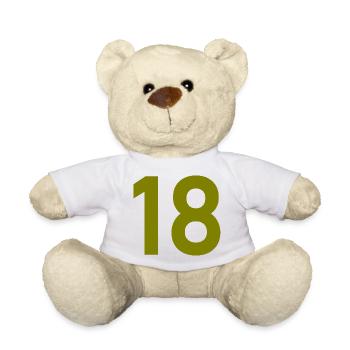 18. 18 JAHRE ALT. 18-JÄHRIGES JUBILÄUM. 18. GEBURTSTAG. - Teddy - Weiß - Vorne
